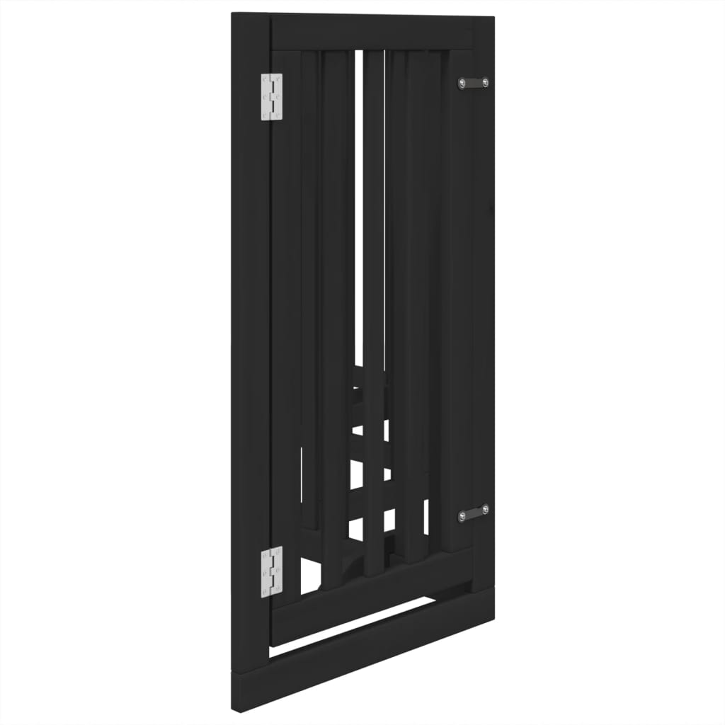 Zábrana pro psy s dvířky skládací 6 panelů černá 300 cm topol