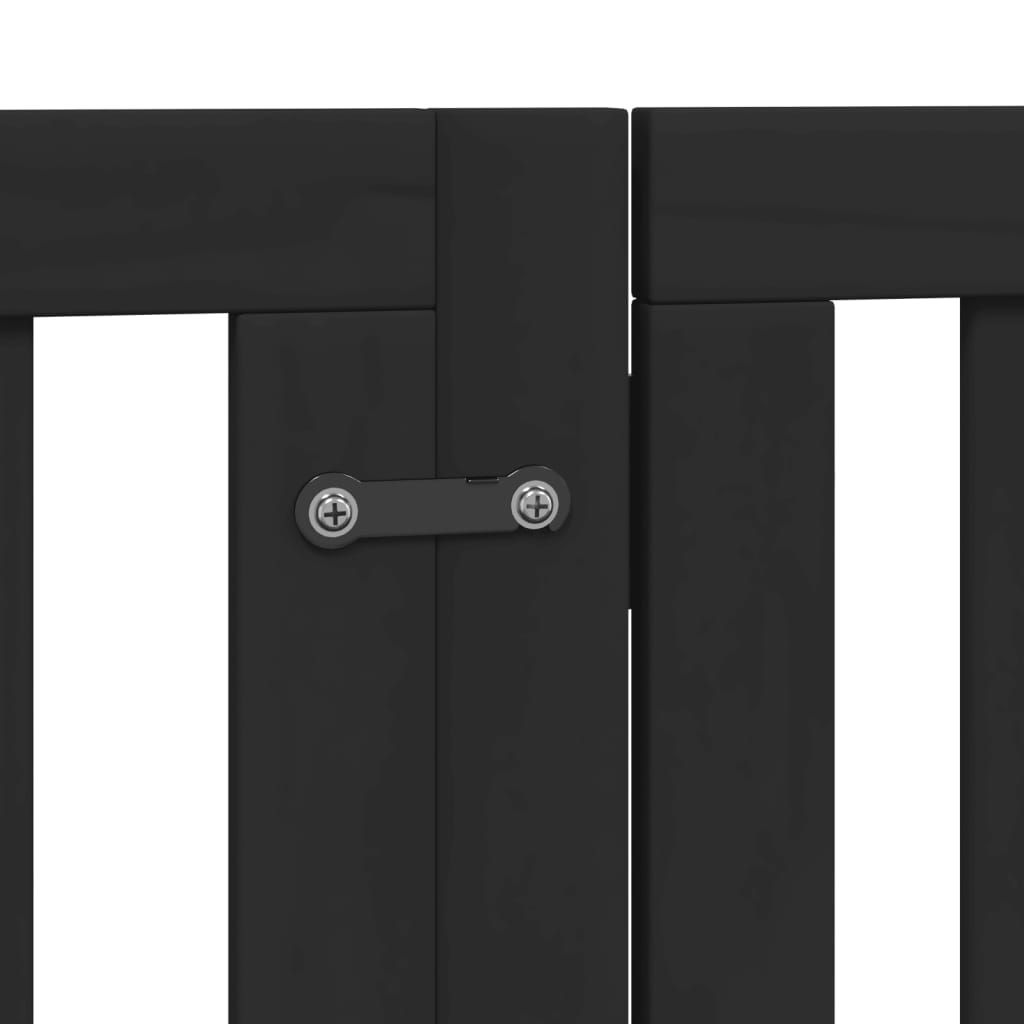 Zábrana pro psy s dvířky skládací 6 panelů černá 300 cm topol