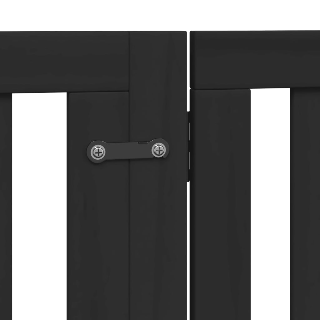 Zábrana pro psy s dvířky skládací 4 panely černá 320 cm topol