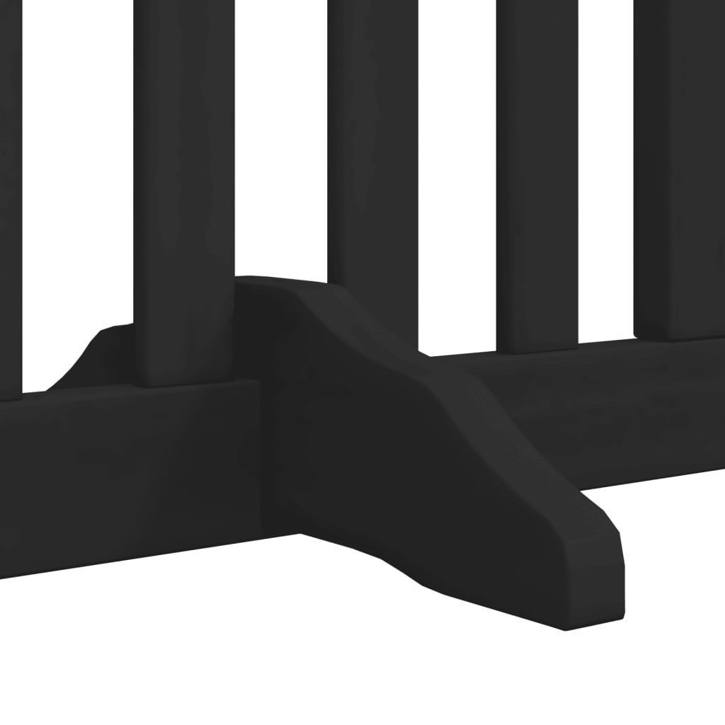 Zábrana pro psy s dvířky skládací 4 panely černá 320 cm topol