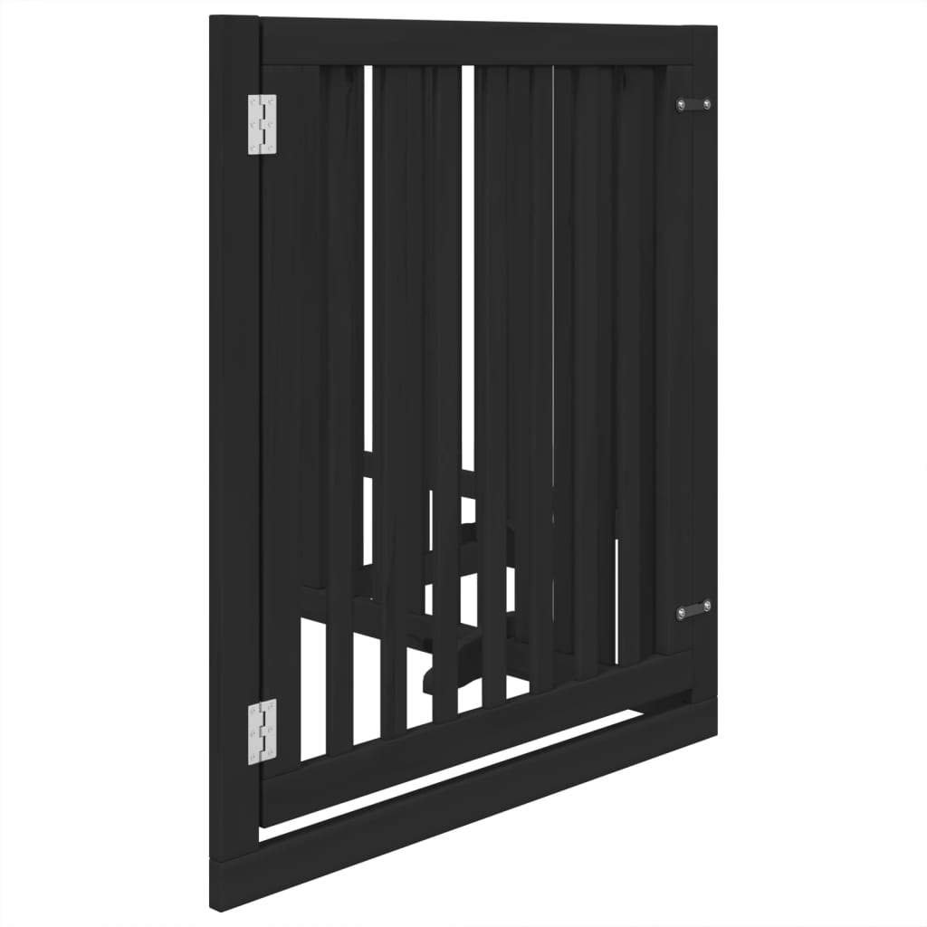 Zábrana pro psy s dvířky skládací 4 panely černá 320 cm topol