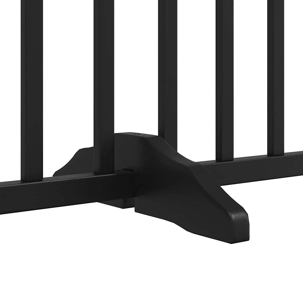 Zábrana pro psy s dvířky skládací 4 panely černá 320 cm jedle