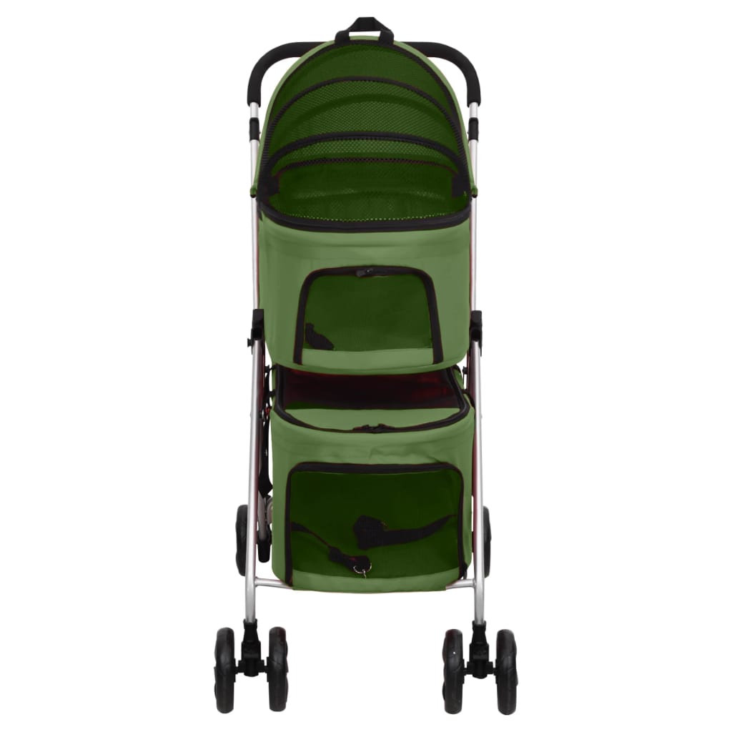 2patrový skládací kočárek pro psa zelený 83 x 48 x 97 cm oxford