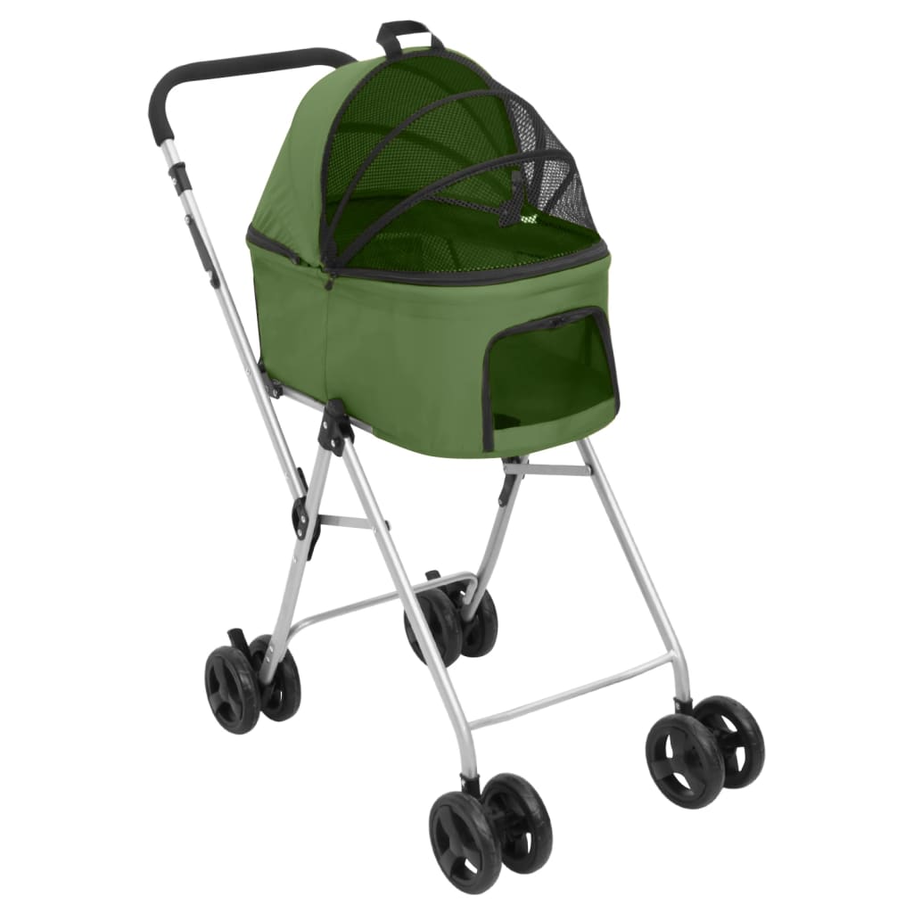 2patrový skládací kočárek pro psa zelený 83 x 48 x 97 cm oxford