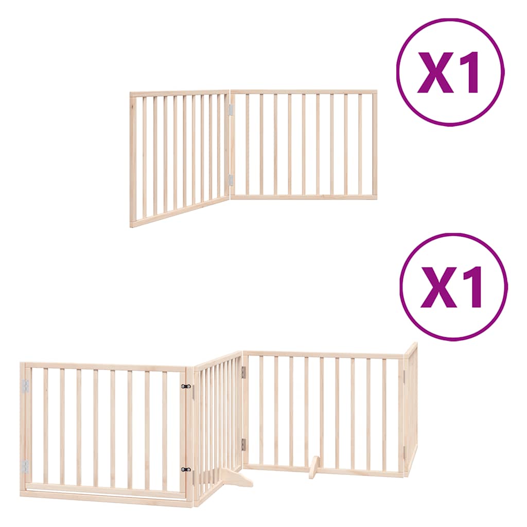 Zábrana pro psy s dvířky skládací 6 panelů 480 cm topol