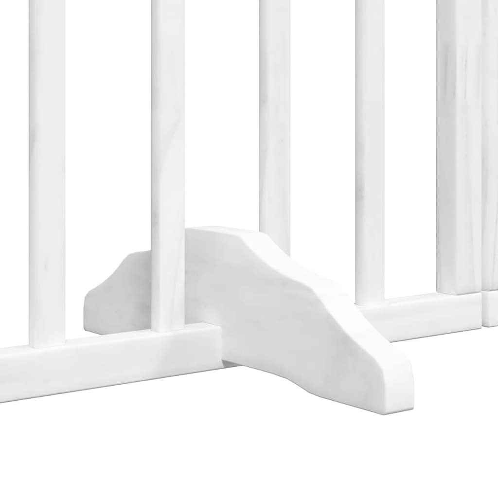 Zábrana pro psy s dvířky skládací 8 panelů bílá 640 cm topol