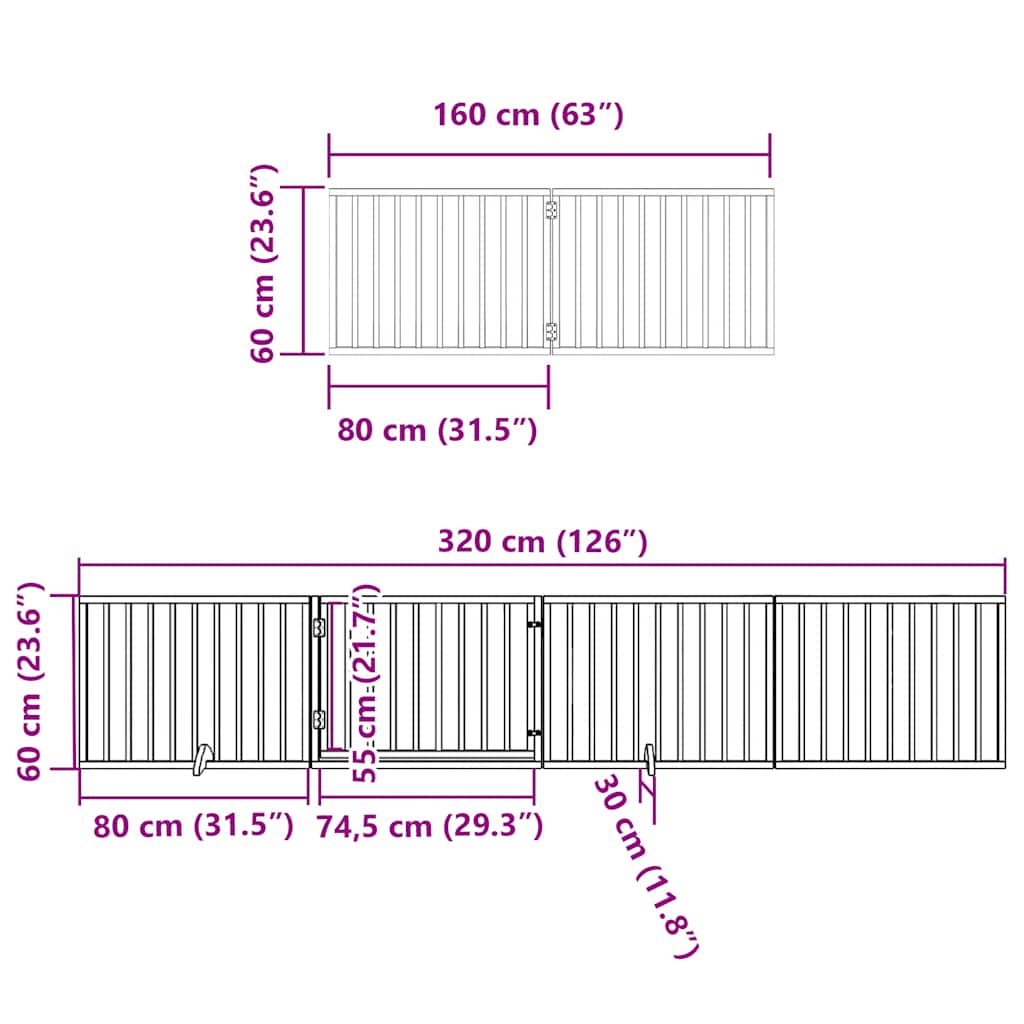Zábrana pro psy s dvířky skládací 10 panelů hnědá 800 cm topol