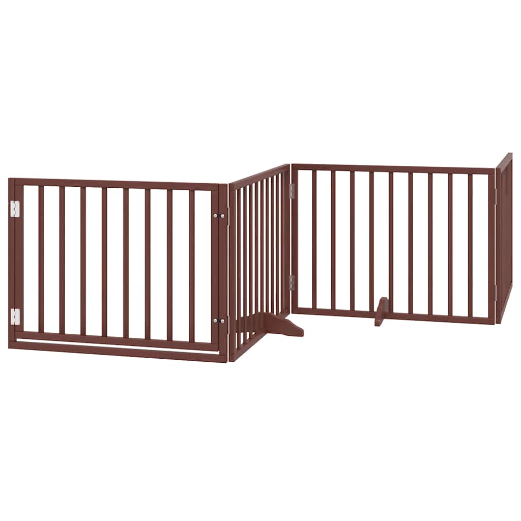 Zábrana pro psy s dvířky skládací 12 panelů hnědá 960 cm topol