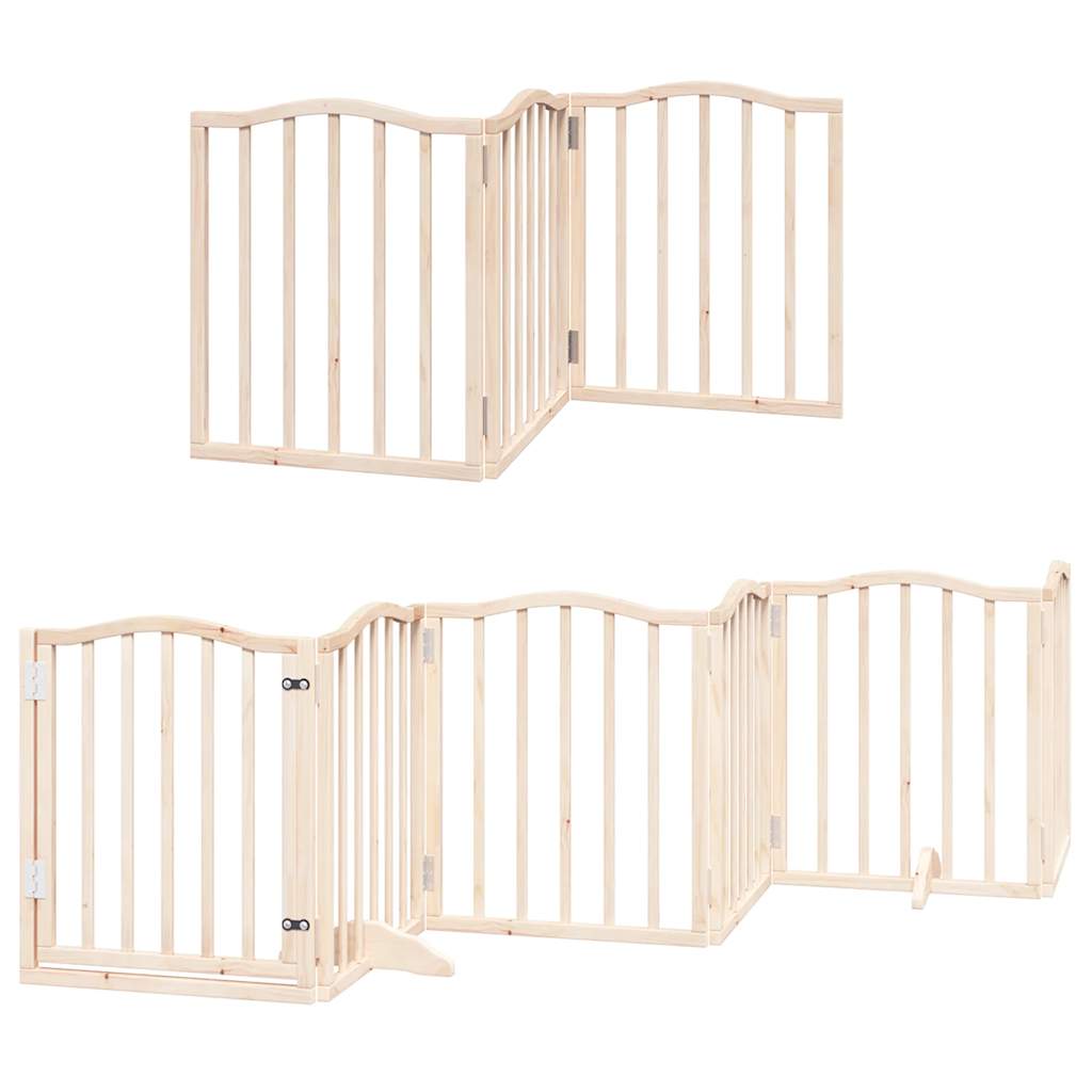 Zábrana pro psy s dvířky skládací 12 panelů 600 cm topol