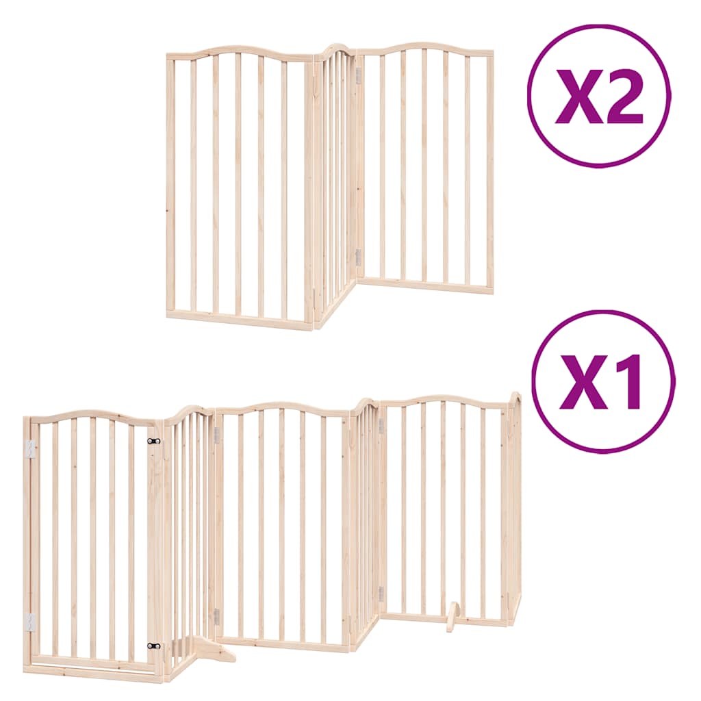 Zábrana pro psy s dvířky skládací 12 panelů 600 cm topol