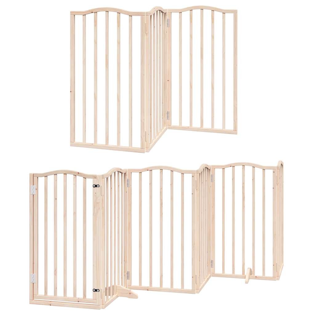 Zábrana pro psy s dvířky skládací 12 panelů 600 cm topol