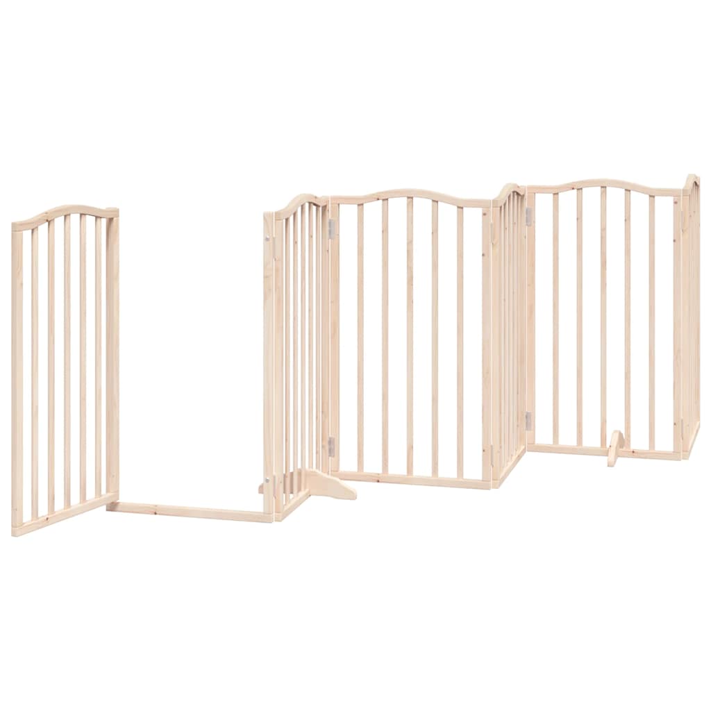 Zábrana pro psy s dvířky skládací 12 panelů 600 cm topol