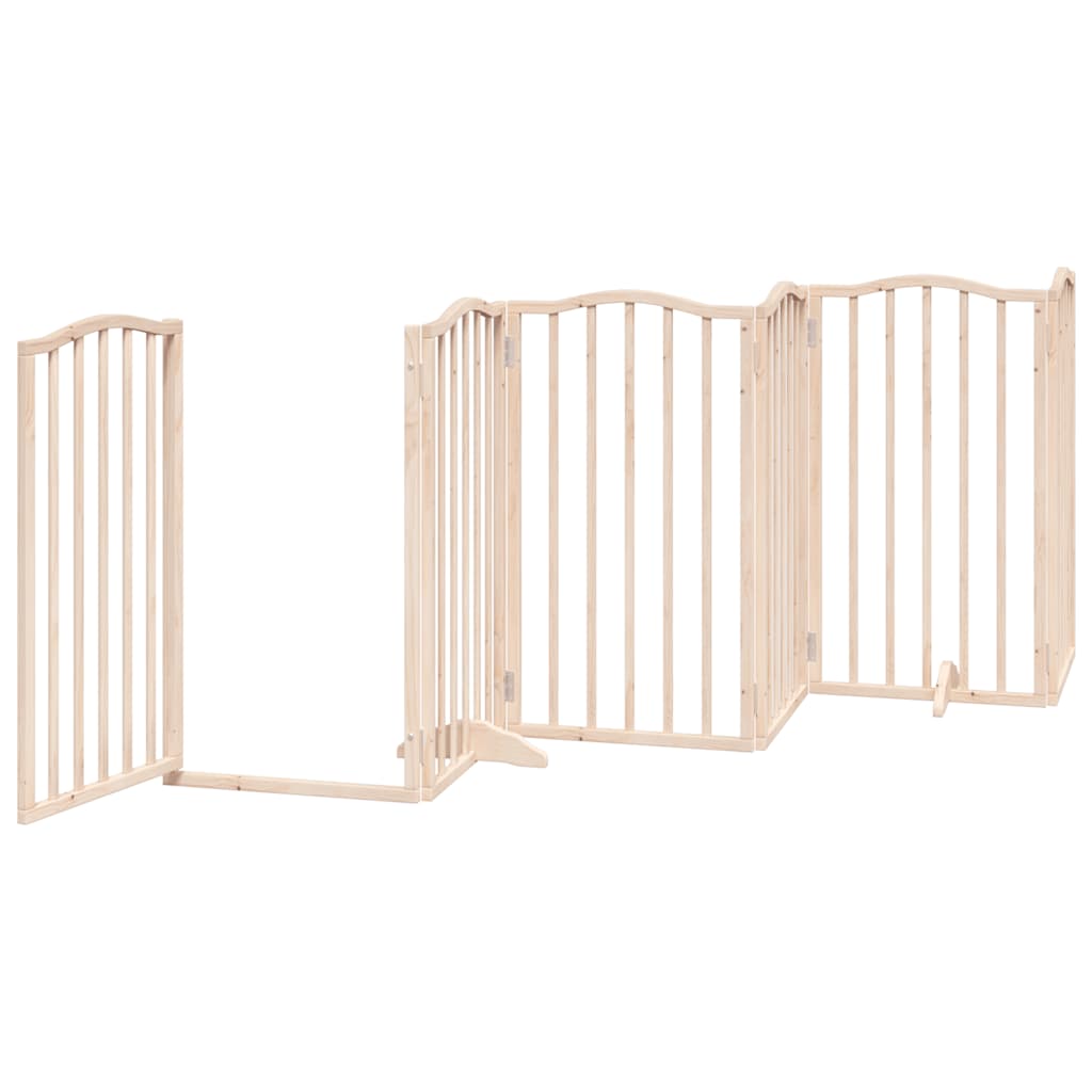 Zábrana pro psy s dvířky skládací 15 panelů 750 cm topol