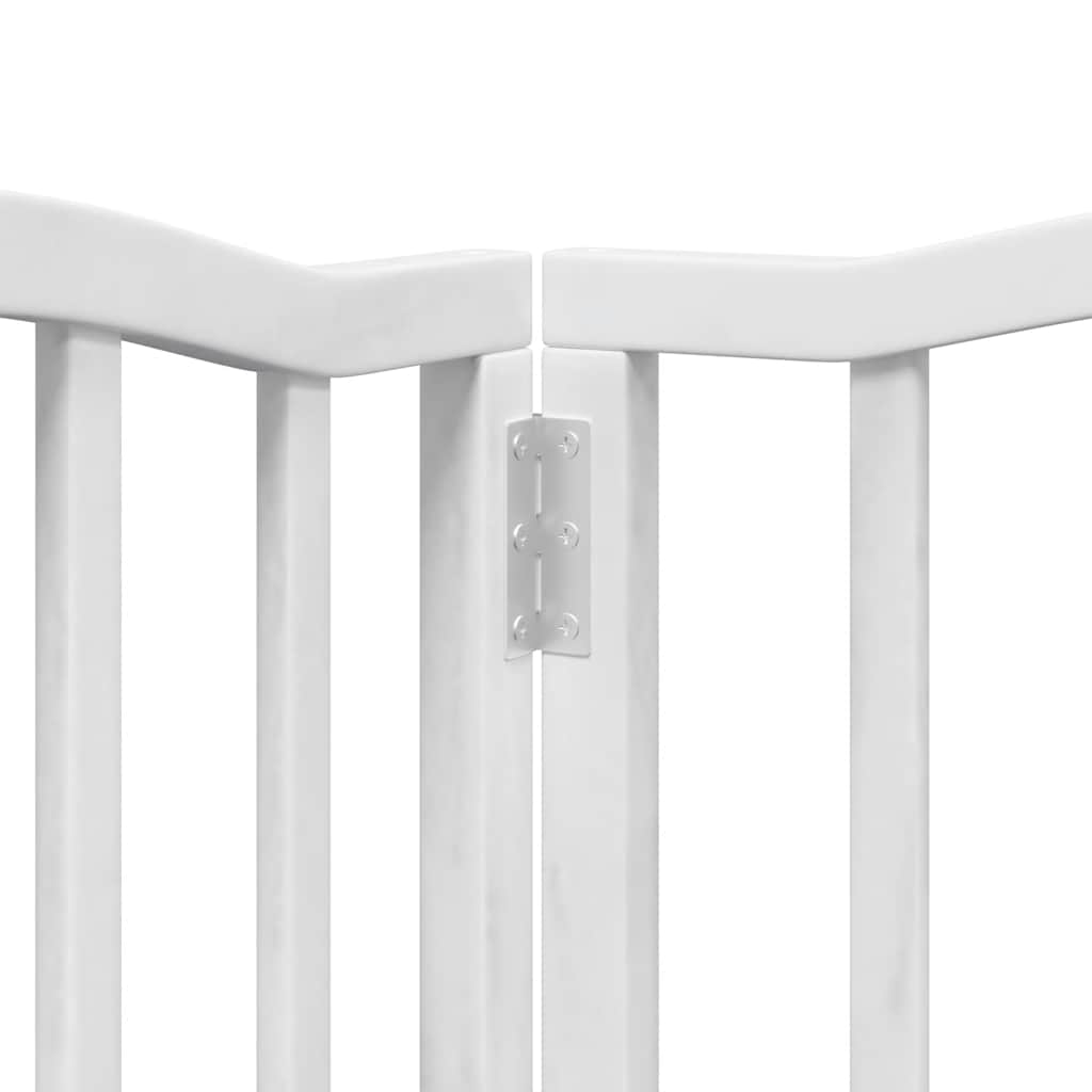 Zábrana pro psy s dvířky skládací 9 panelů bílá 450 cm topol