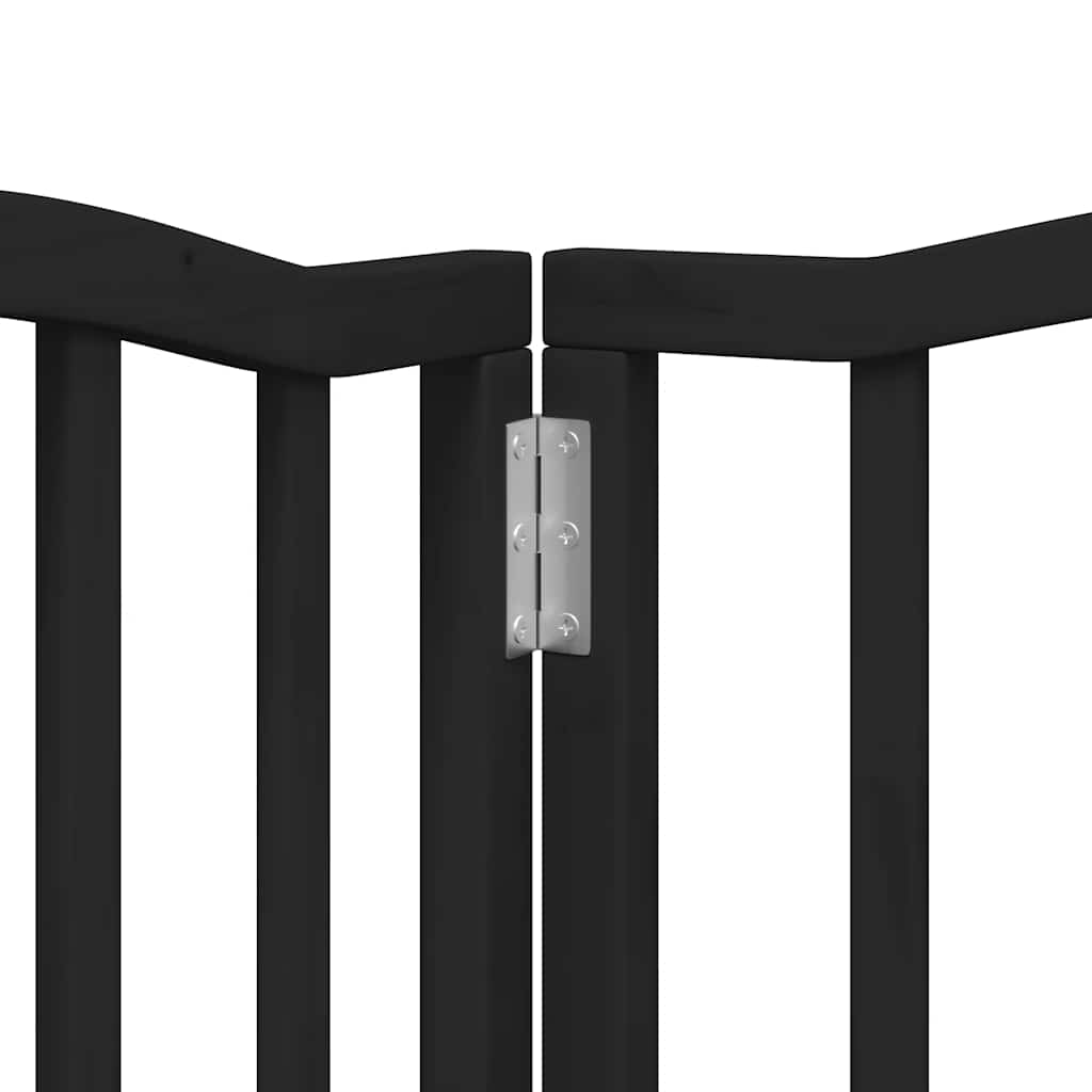 Zábrana pro psy s dvířky skládací 15 panelů černá 750 cm topol