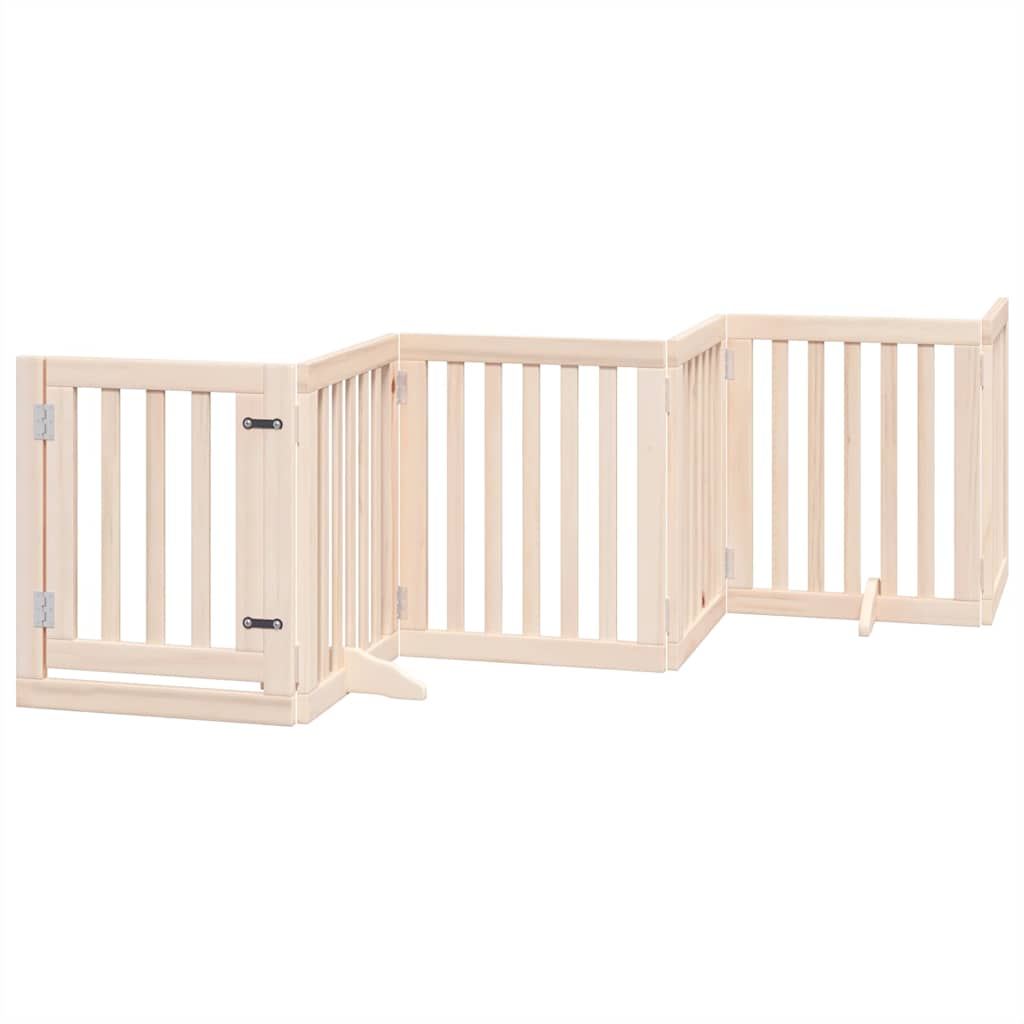 Zábrana pro psy s dvířky skládací 9 panelů 450 cm topol