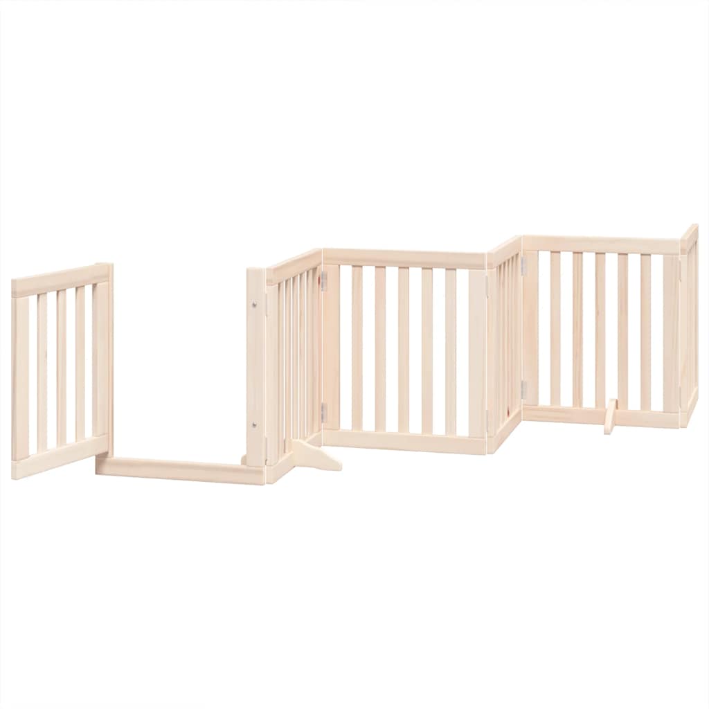 Zábrana pro psy s dvířky skládací 9 panelů 450 cm topol