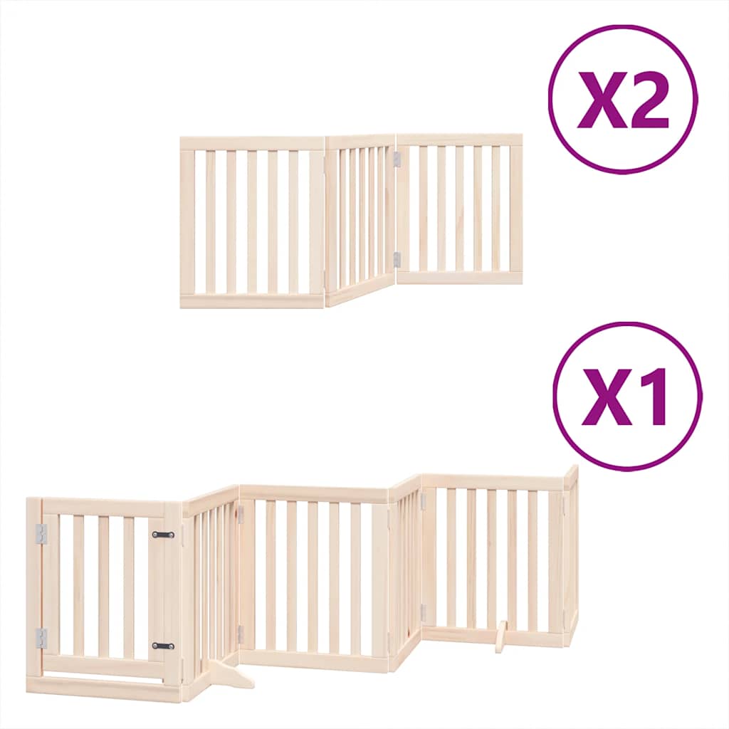 Zábrana pro psy s dvířky skládací 12 panelů 600 cm topol
