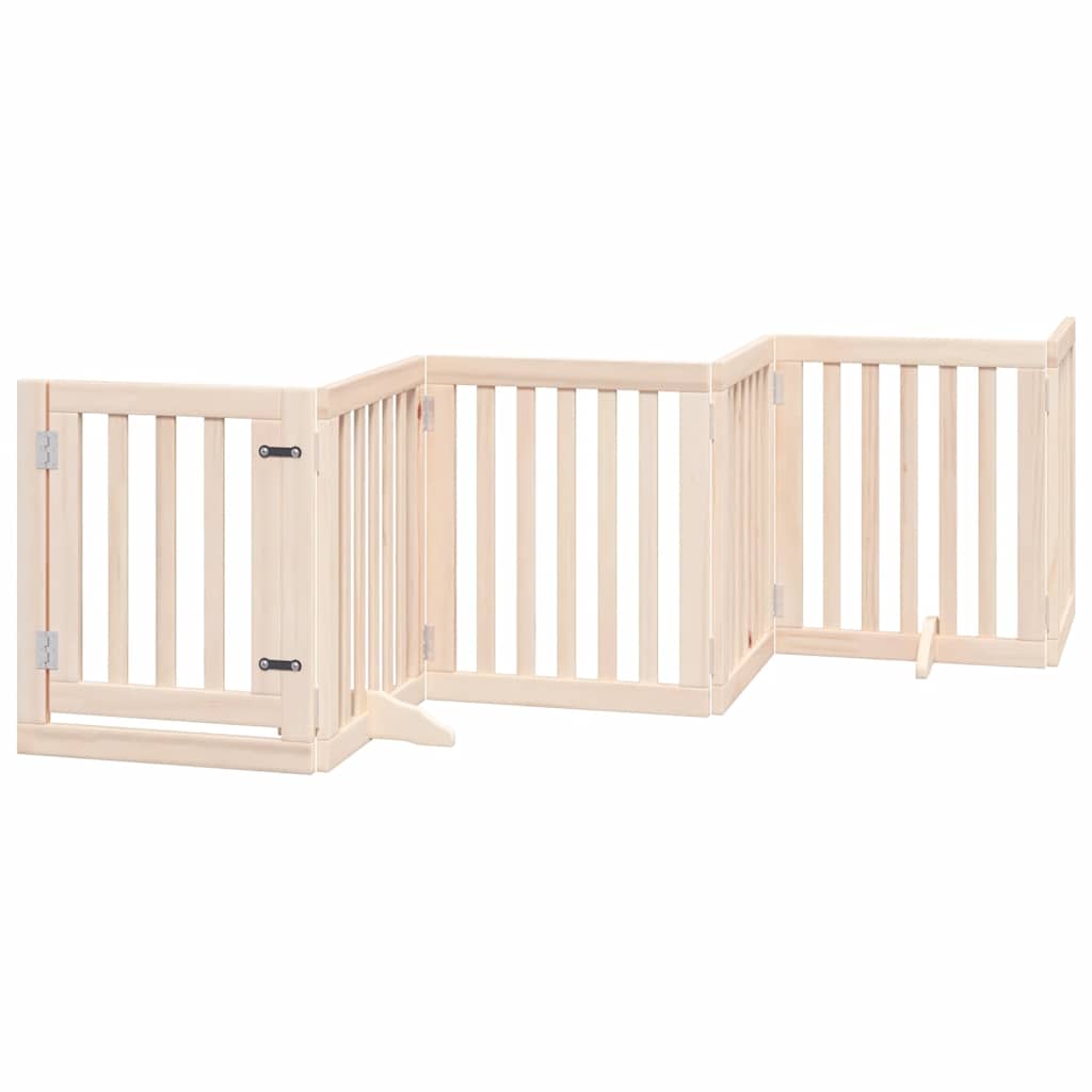 Zábrana pro psy s dvířky skládací 15 panelů 750 cm topol