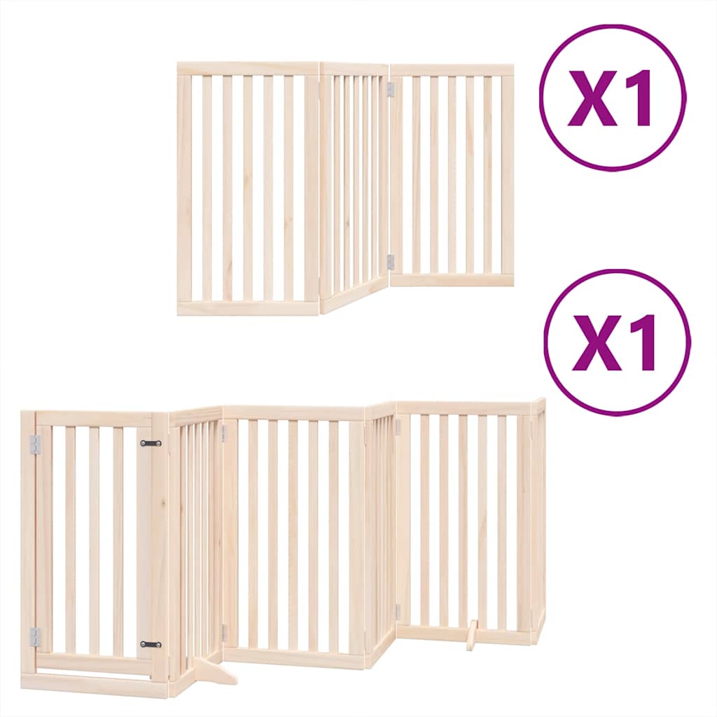 Zábrana pro psy s dvířky skládací 9 panelů 450 cm topol