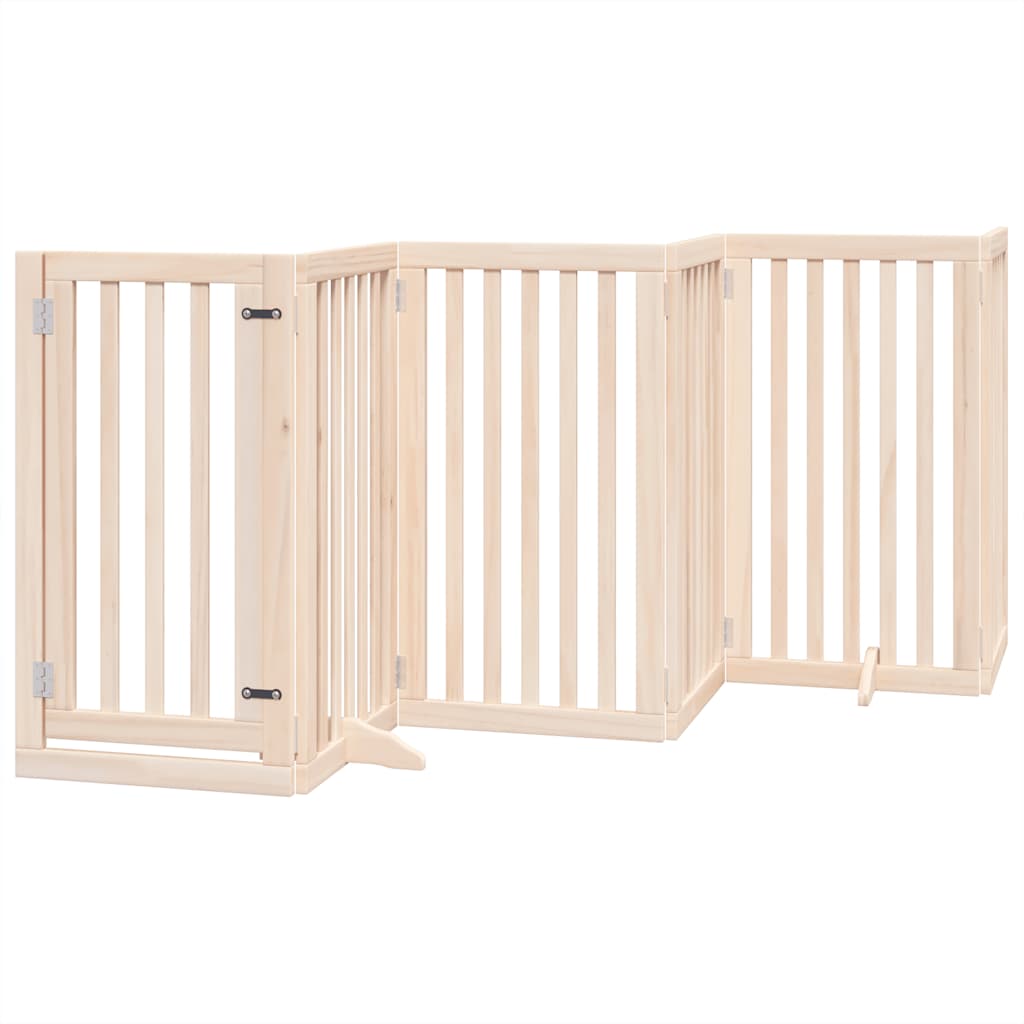 Zábrana pro psy s dvířky skládací 15 panelů 750 cm topol