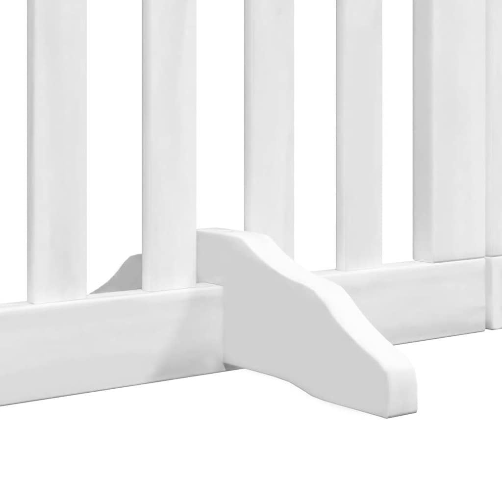Zábrana pro psy s dvířky skládací 15 panelů bílá 750 cm topol