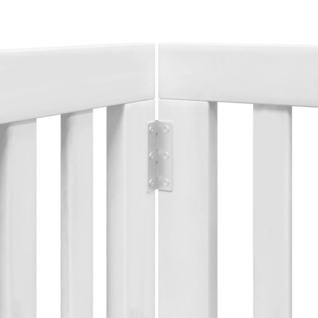 Zábrana pro psy s dvířky skládací 15 panelů bílá 750 cm topol