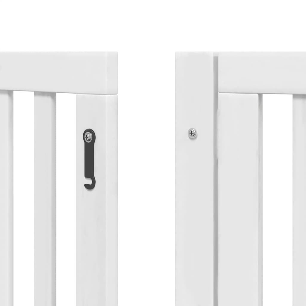 Zábrana pro psy s dvířky skládací 9 panelů bílá 450 cm topol