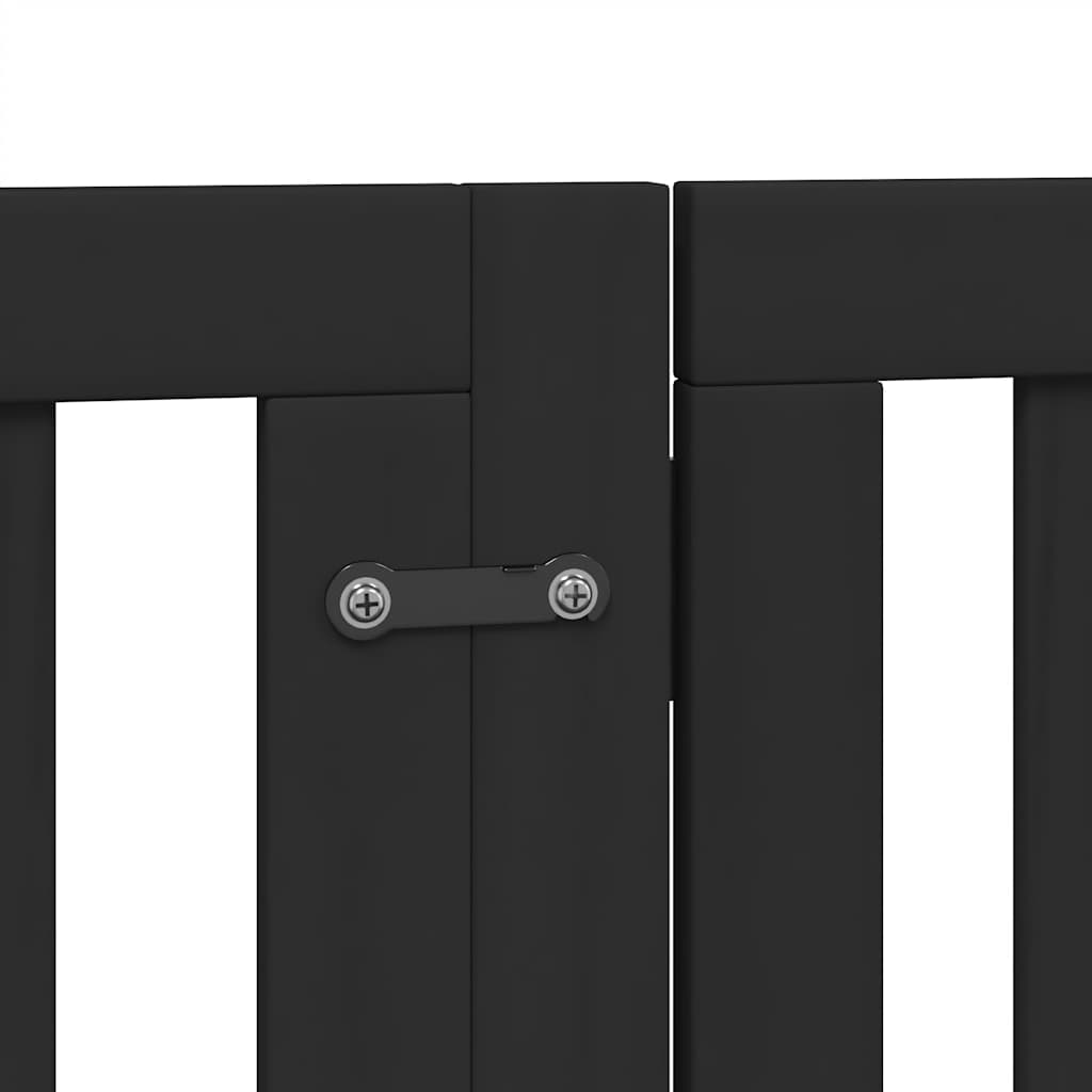 Zábrana pro psy s dvířky skládací 12 panelů černá 600 cm topol