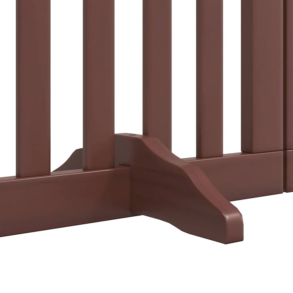 Zábrana pro psy s dvířky skládací 9 panelů hnědá 450 cm topol