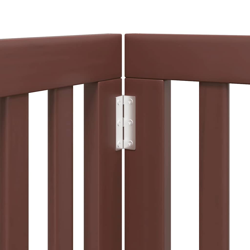 Zábrana pro psy s dvířky skládací 15 panelů hnědá 750 cm topol