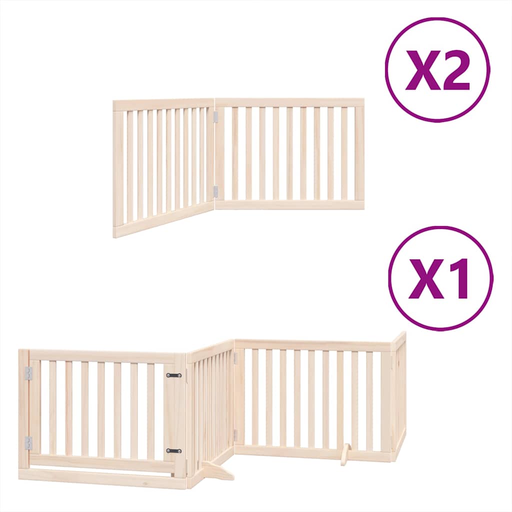 Zábrana pro psy s dvířky skládací 8 panelů 640 cm topol