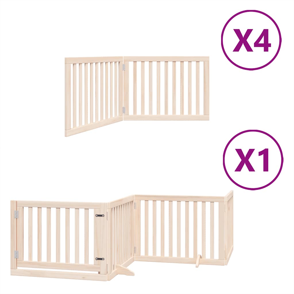 Zábrana pro psy s dvířky skládací 12 panelů 960 cm topol