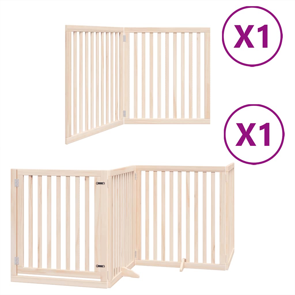 Zábrana pro psy s dvířky skládací 6 panelů 480 cm topol