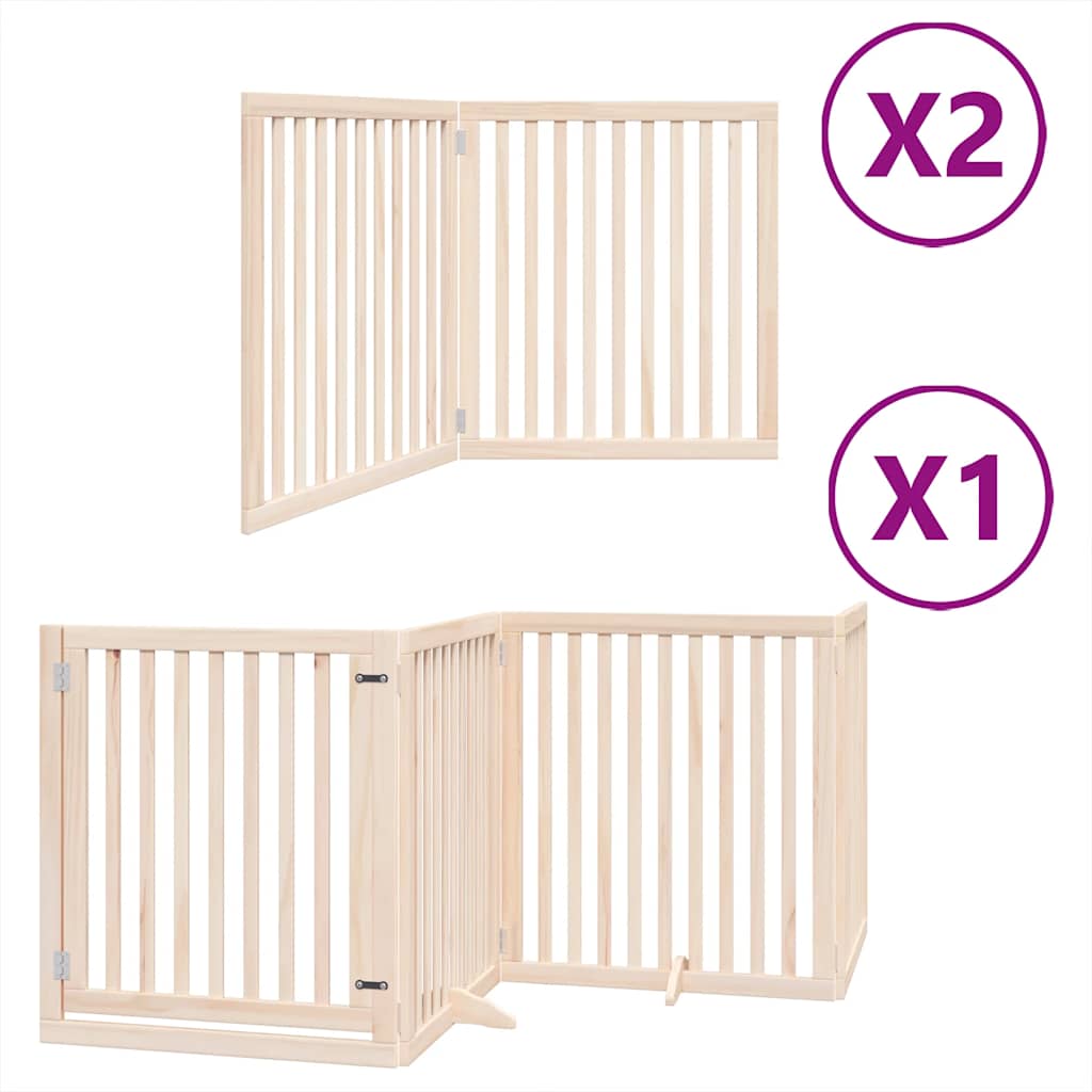 Zábrana pro psy s dvířky skládací 8 panelů 640 cm topol