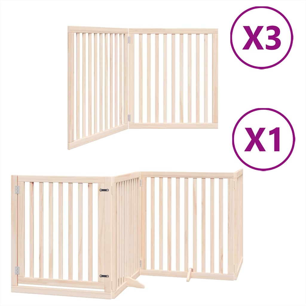 Zábrana pro psy s dvířky skládací 10 panelů 800 cm topol