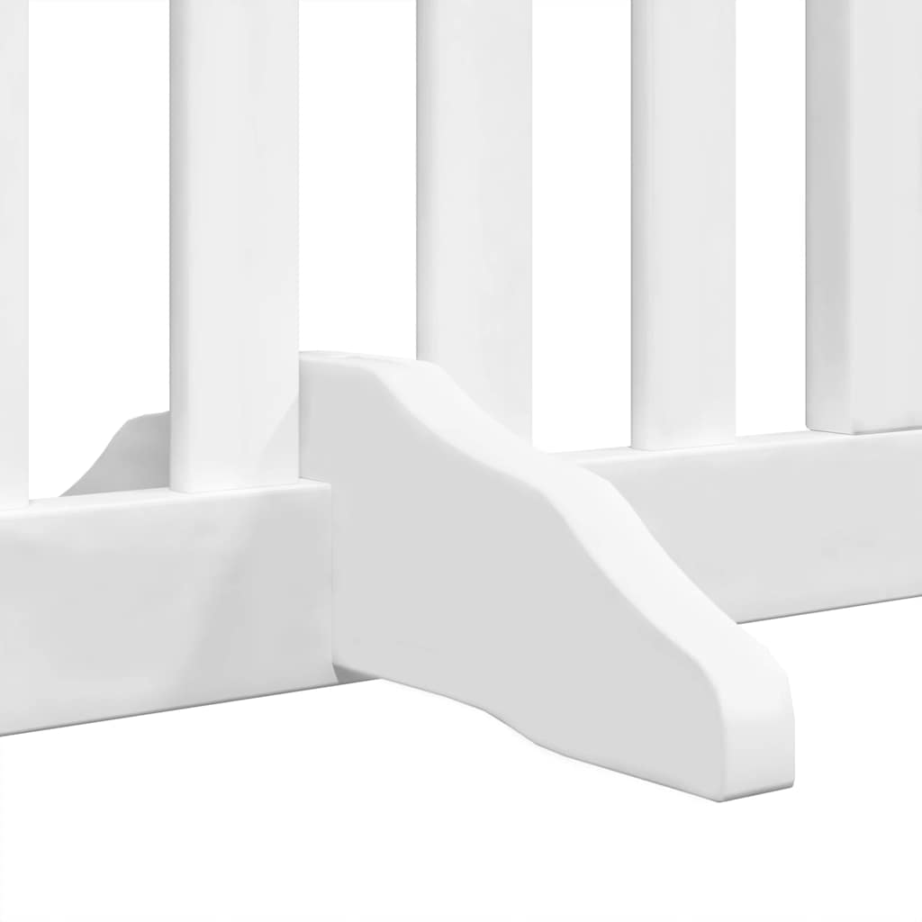 Zábrana pro psy s dvířky skládací 8 panelů bílá 640 cm topol