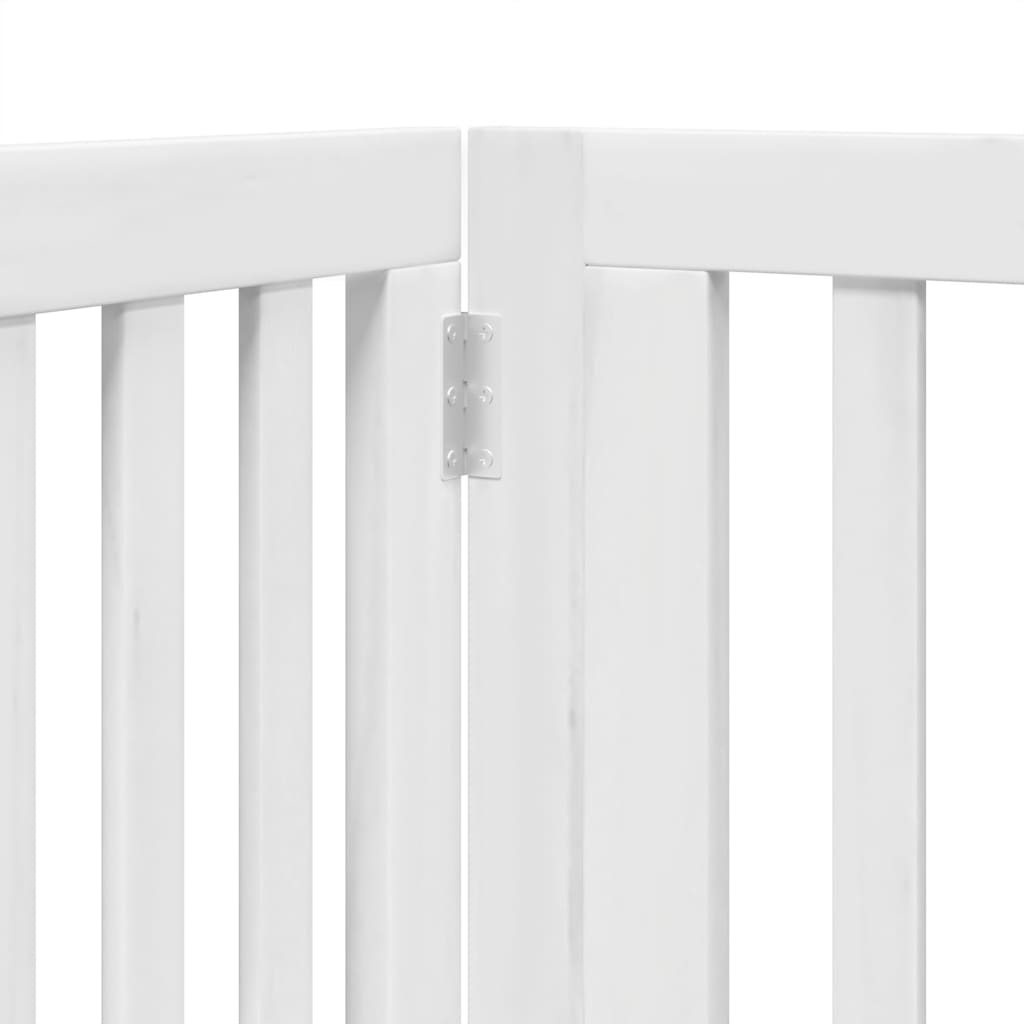 Zábrana pro psy s dvířky skládací 12 panelů bílá 960 cm topol