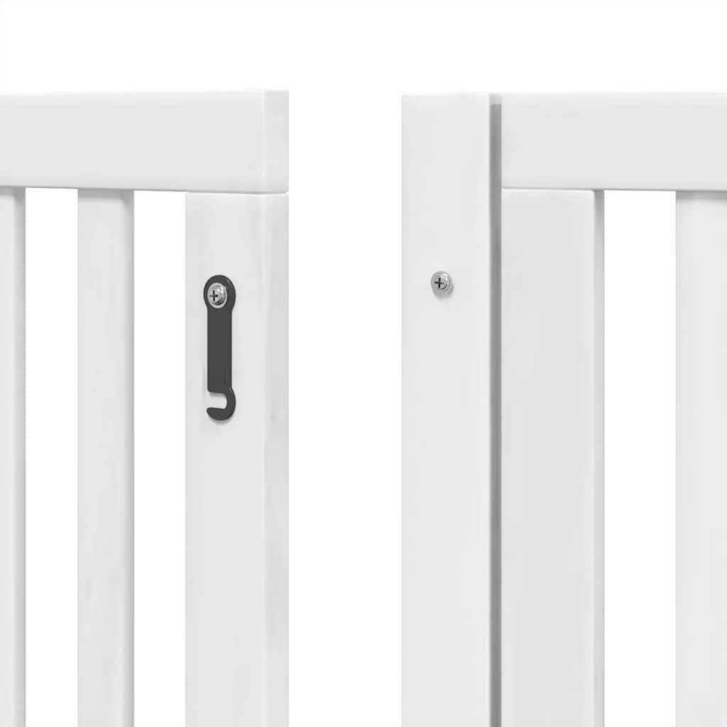 Zábrana pro psy s dvířky skládací 12 panelů bílá 960 cm topol