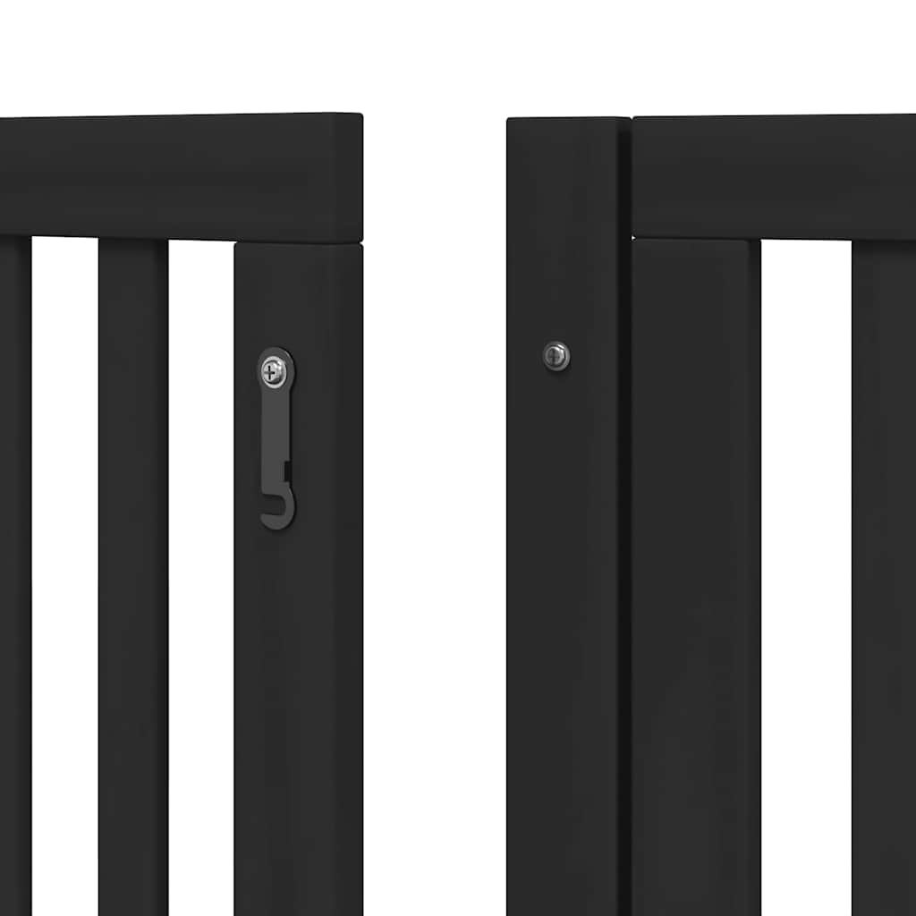 Zábrana pro psy s dvířky skládací 12 panelů černá 960 cm topol