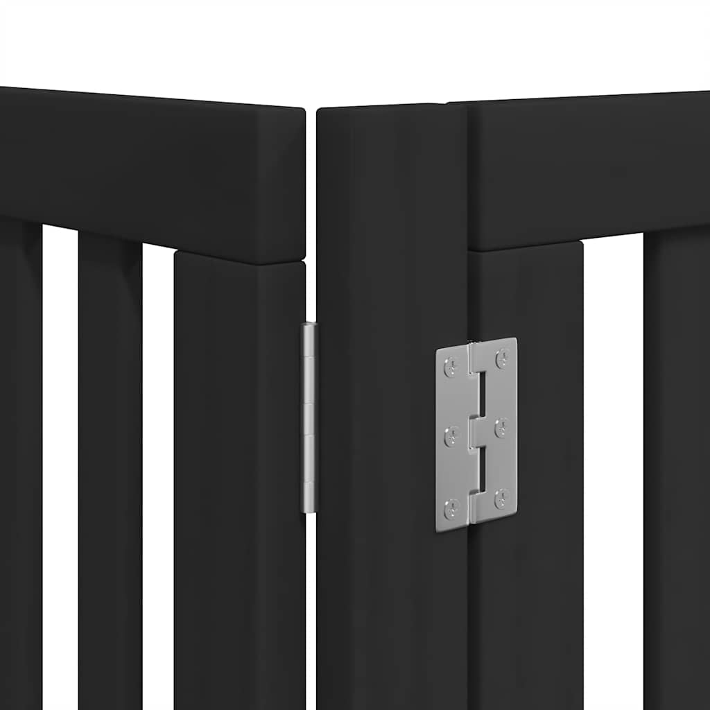 Zábrana pro psy s dvířky skládací 12 panelů černá 960 cm topol