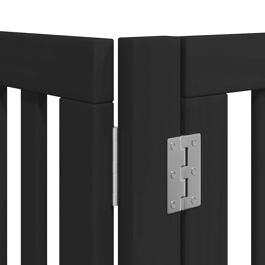 Zábrana pro psy s dvířky skládací 8 panelů černá 640 cm topol