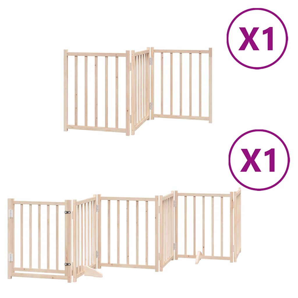 Zábrana pro psy s dvířky skládací 9 panelů 450 cm topol