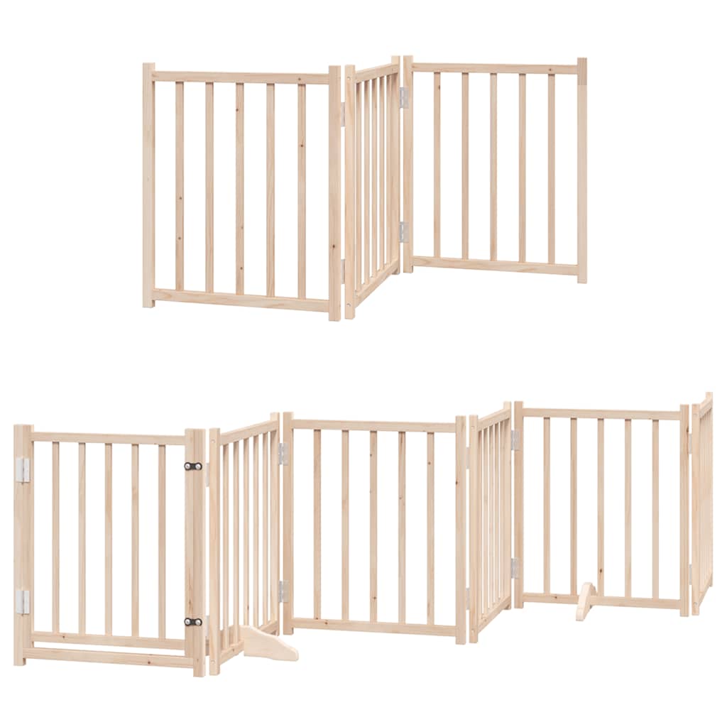 Zábrana pro psy s dvířky skládací 9 panelů 450 cm topol