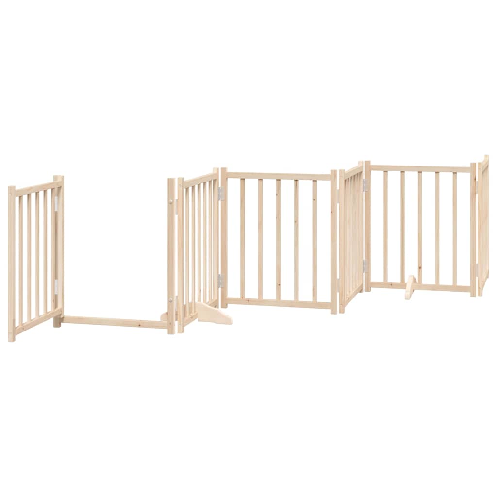 Zábrana pro psy s dvířky skládací 9 panelů 450 cm topol