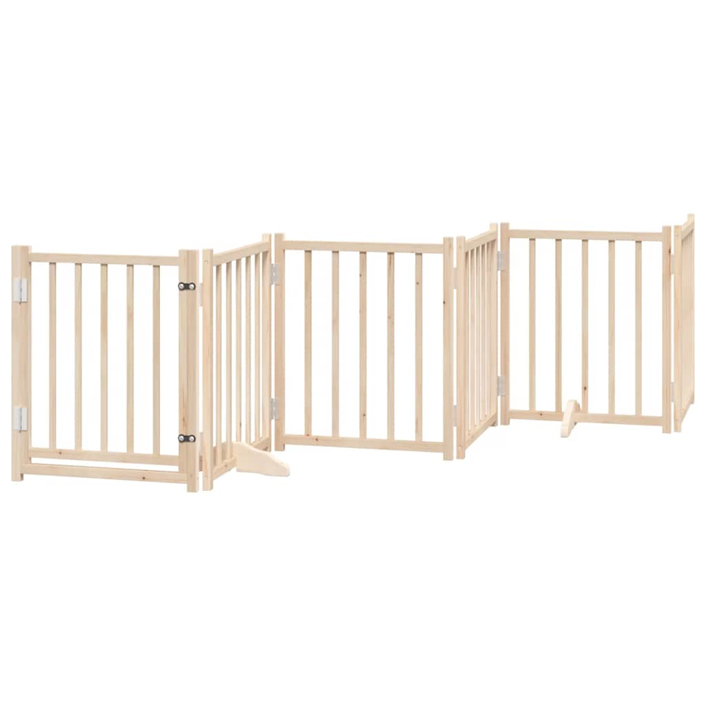 Zábrana pro psy s dvířky skládací 12 panelů 600 cm topol