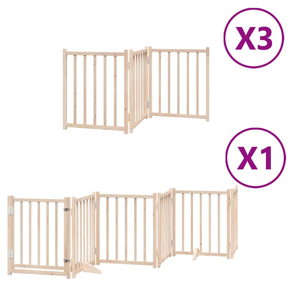 Zábrana pro psy s dvířky skládací 15 panelů 750 cm topol