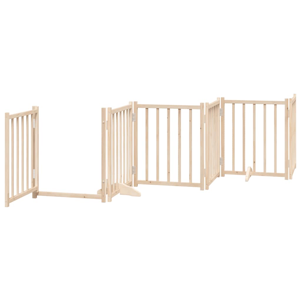Zábrana pro psy s dvířky skládací 15 panelů 750 cm topol