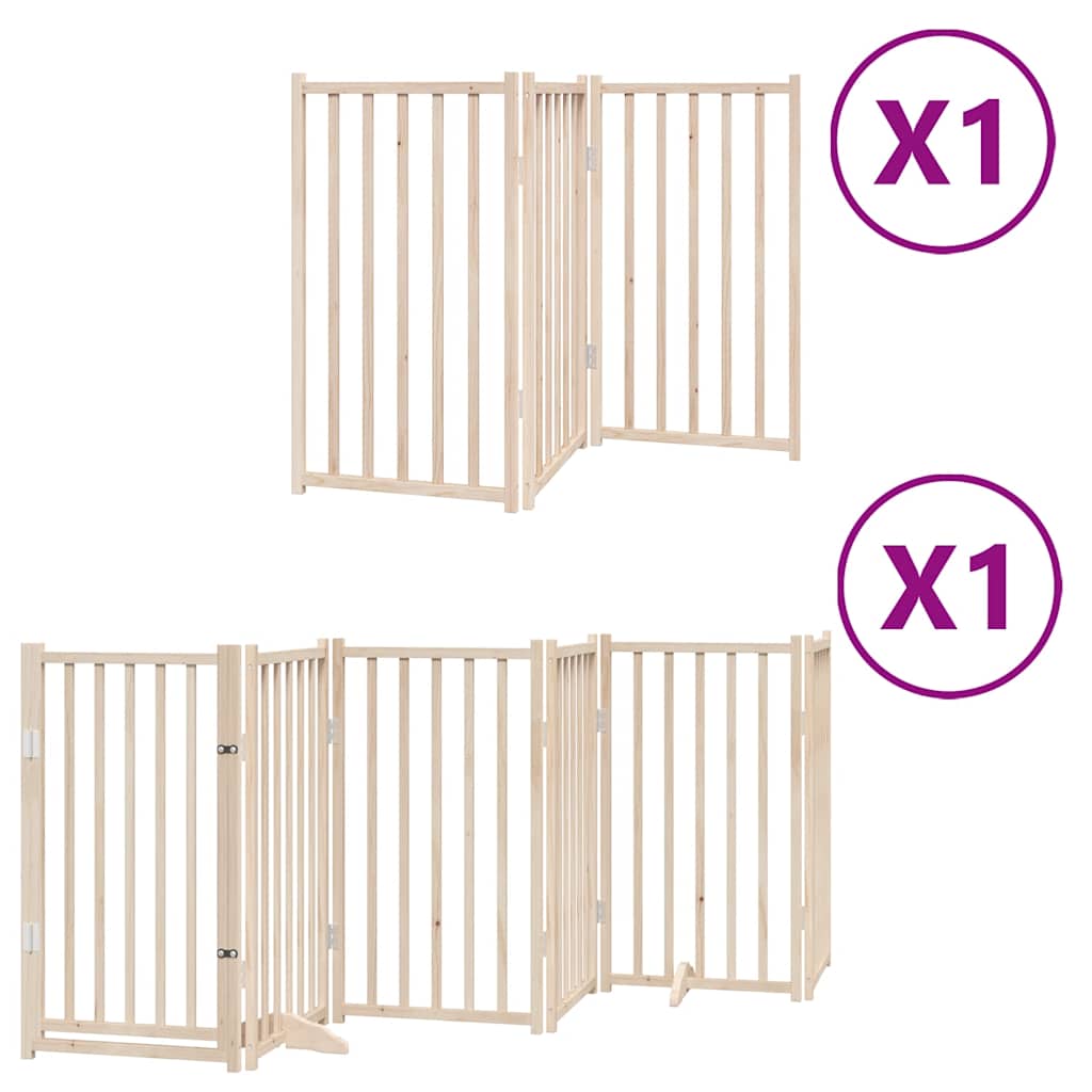 Zábrana pro psy s dvířky skládací 9 panelů 450 cm topol