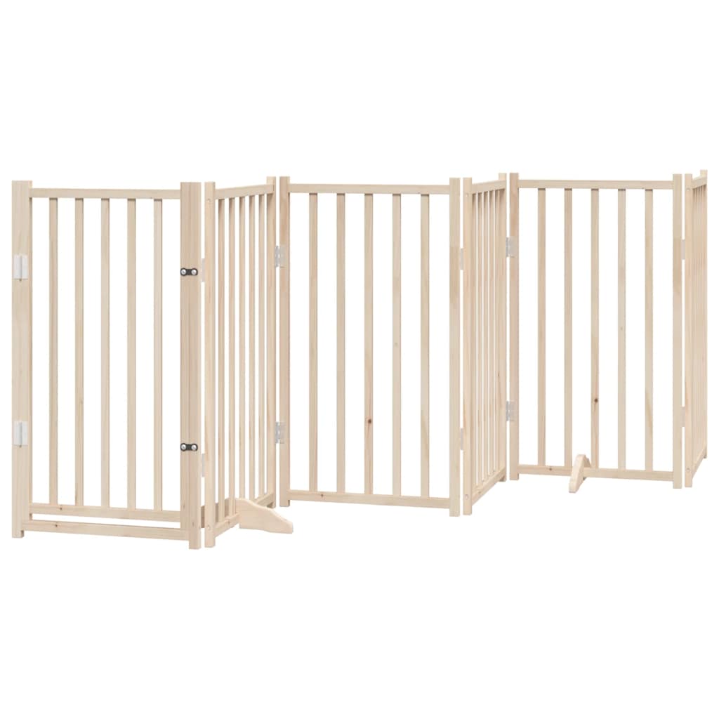 Zábrana pro psy s dvířky skládací 9 panelů 450 cm topol